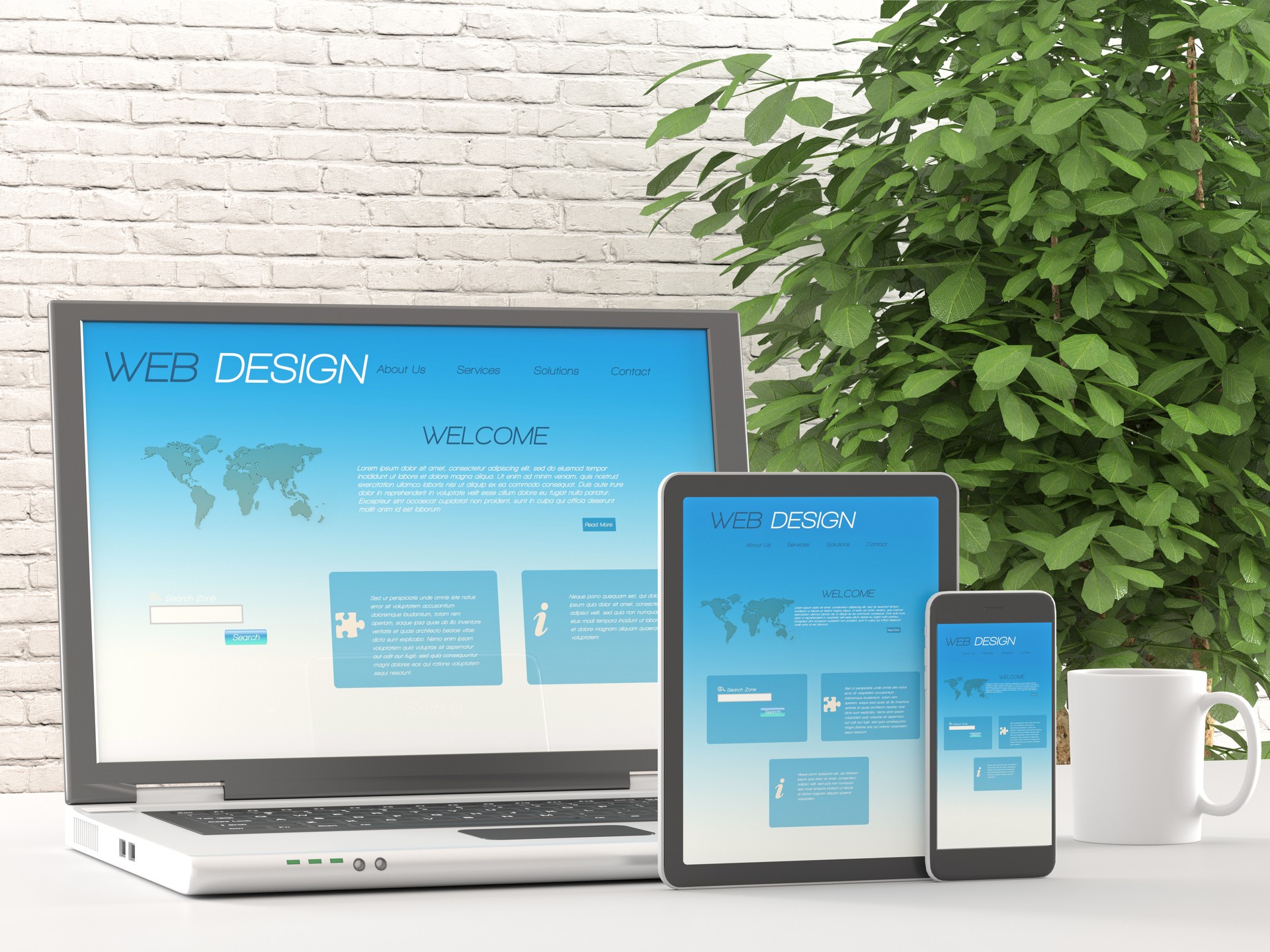 Responsive web design on different devices